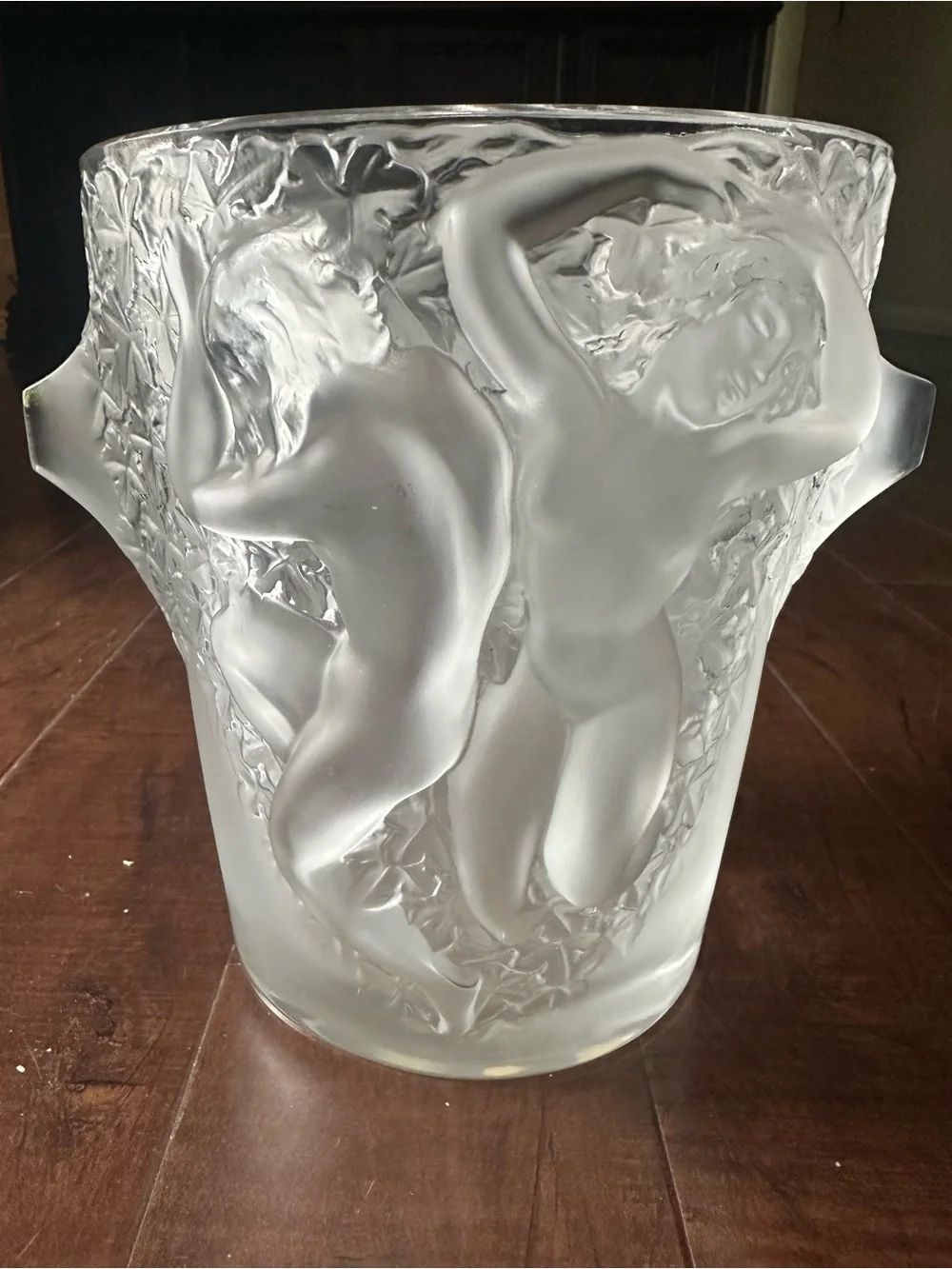 Lalique France “Ganymede” Crystal Champagne Bucket